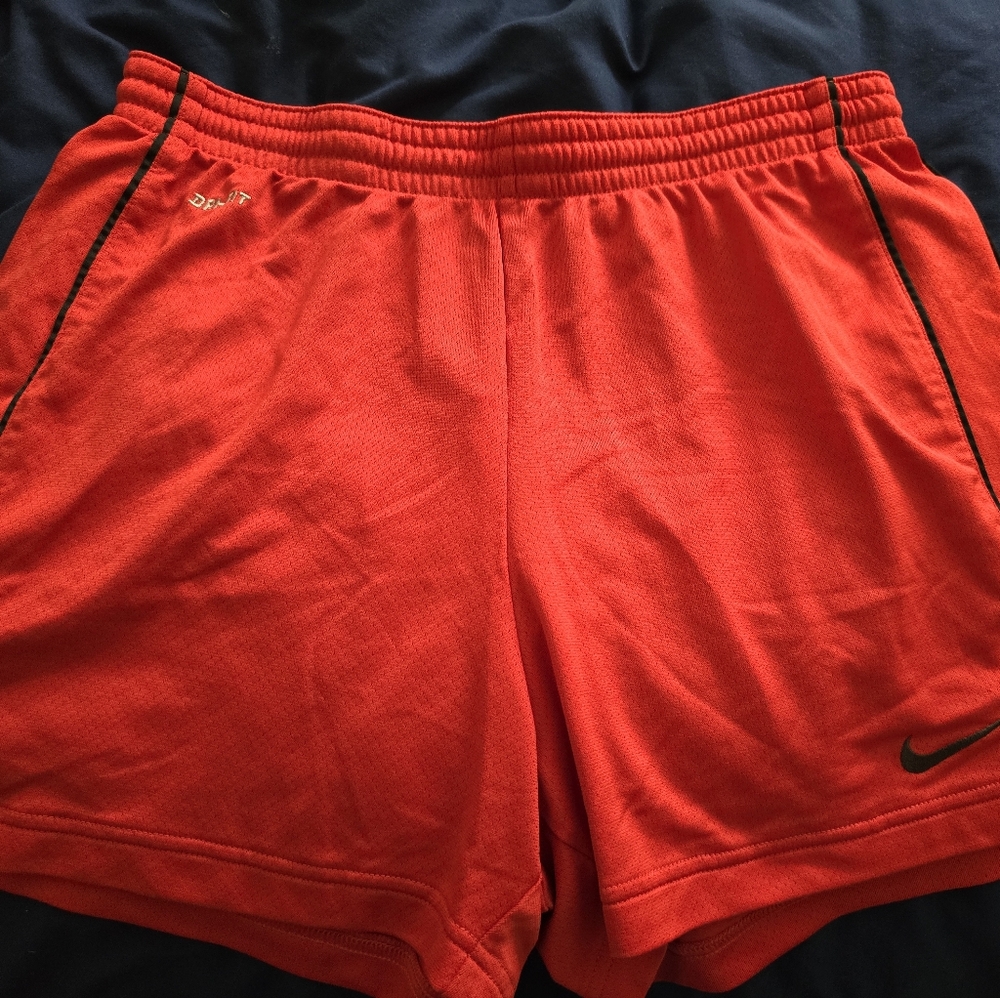 Nike Women's Mesh Shorts, Dri-Fit, Soccer Gym Short, 3.5" Inseam, red size med